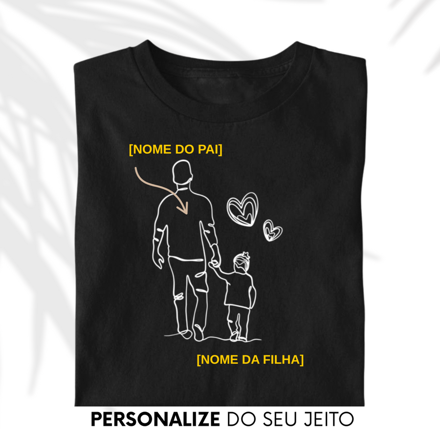 Camiseta preta pai e filho personalizada #cor_preta